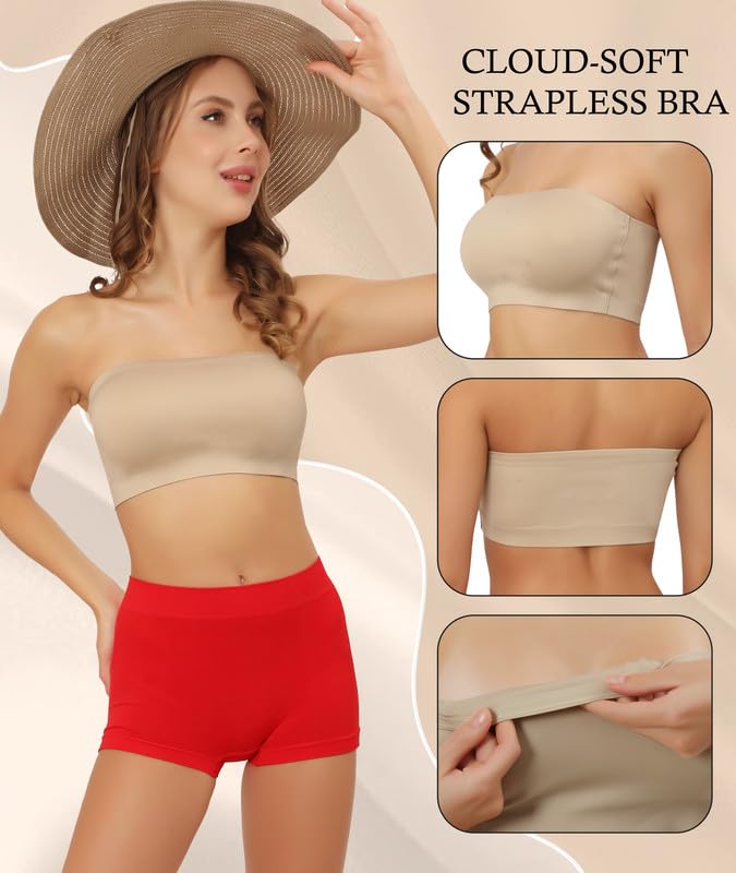 Non-Padded Strapless, Full Coverage, Non-Wired Tube Bra for Backless Dress