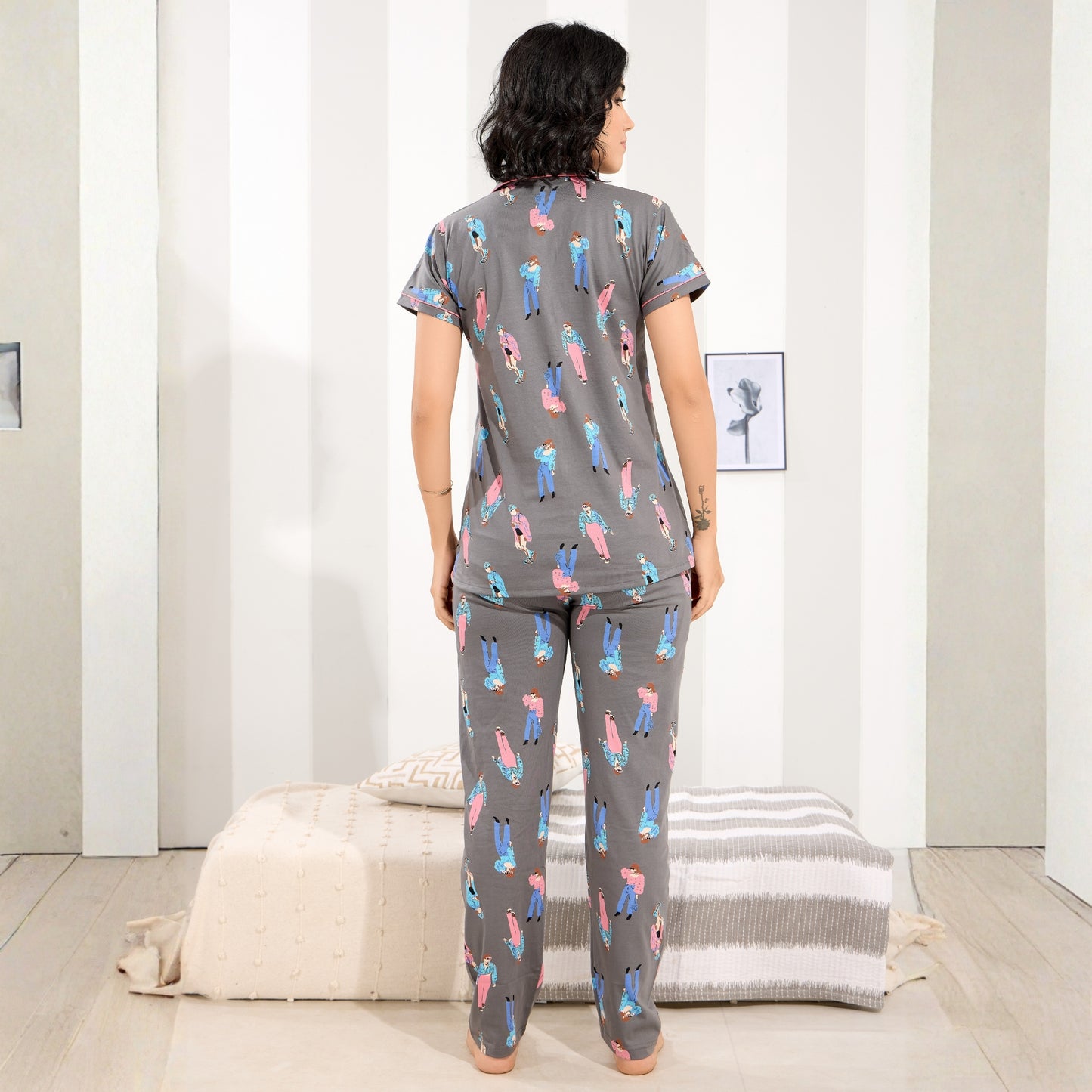 Printed Full Length Night Gown