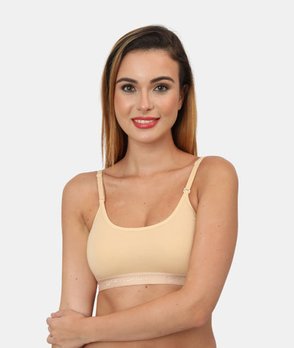 Poly Cotton Non-Padded Wire Free Full Coverage Beginners Bra