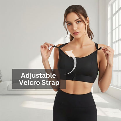 Front Zip Closure Sports Bra | High Support Fit