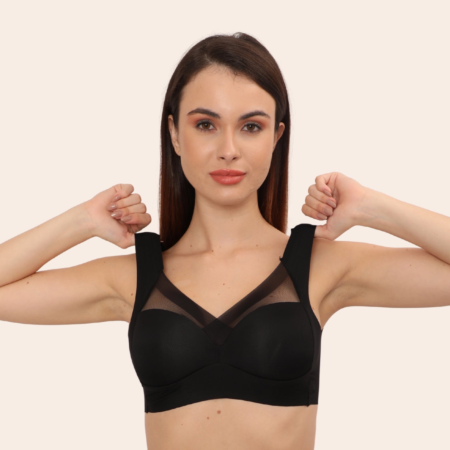 Wirefree Comfortable Padded Lift Push Up Thin, Soft, Sexy Back Smoothing Bra for Women