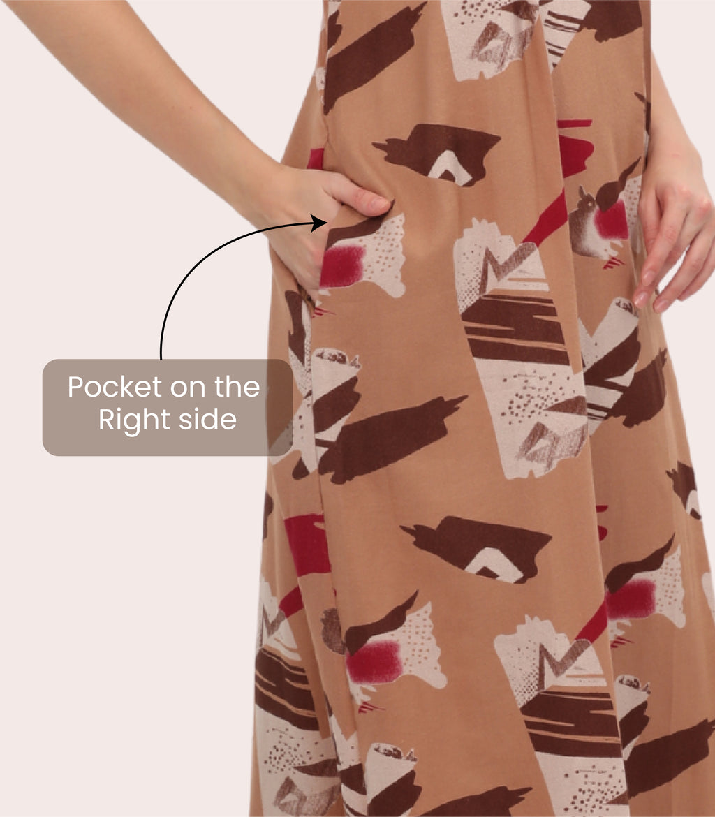 Printed Full-Length Night Gown