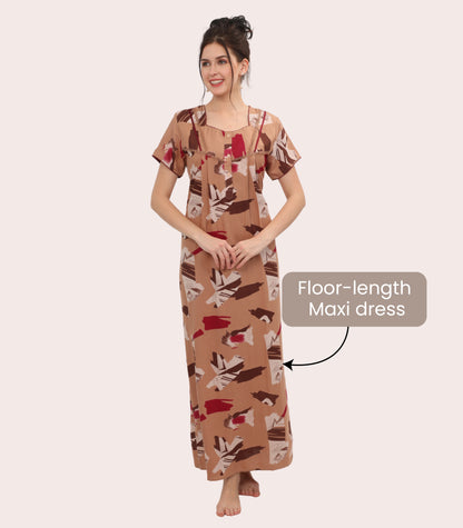 Printed Full-Length Night Gown