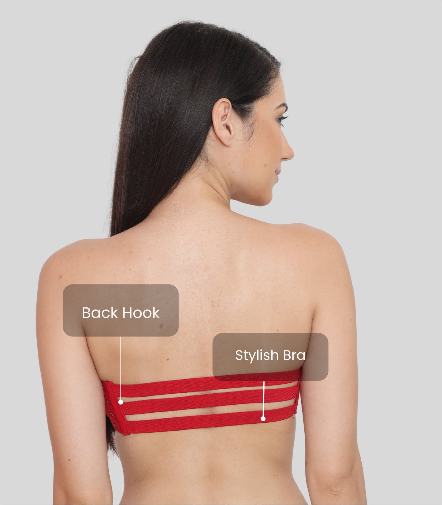 Nylon Spandex Tube Bra Padded Wire Free Strapless Seamless Stretchable Bra
