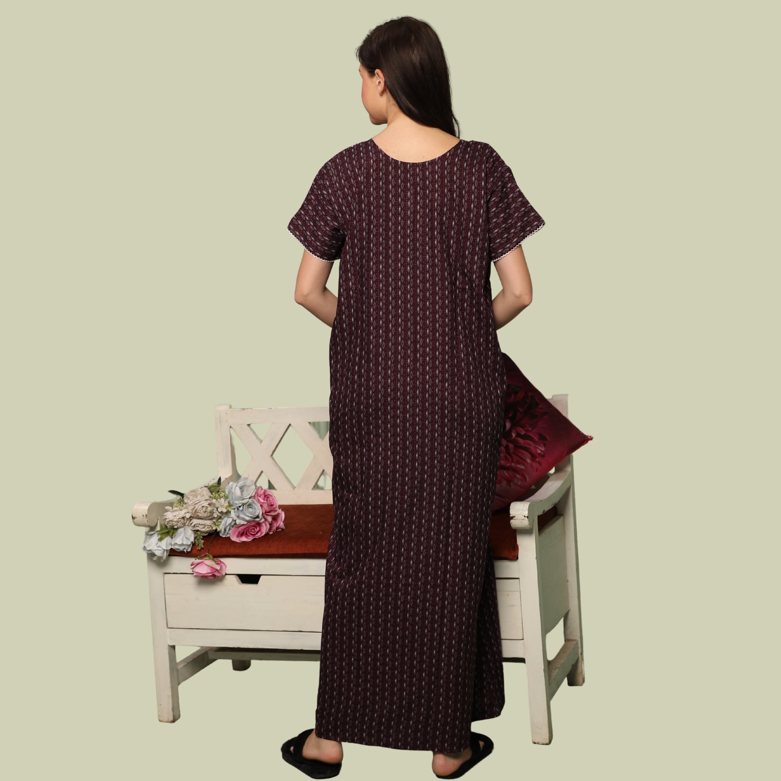 Printed Full Length Night Gown