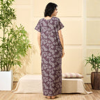Floral Print Full Length Night Gown