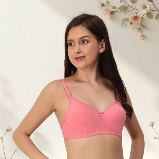 Poly Cotton PC Interlock Fabric Full Coverage Padded Bra