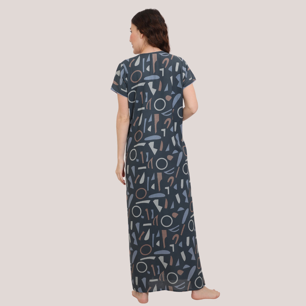 Printed Full-Length Night Gown