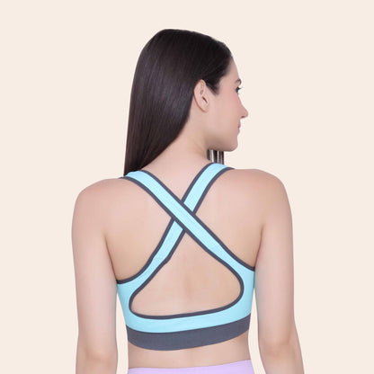 Women Nylon Spandex Padded Seamless Medium Impact Sports Bra