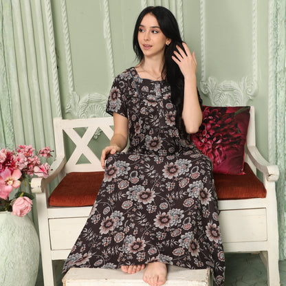 Printed Full-Length Night Gown