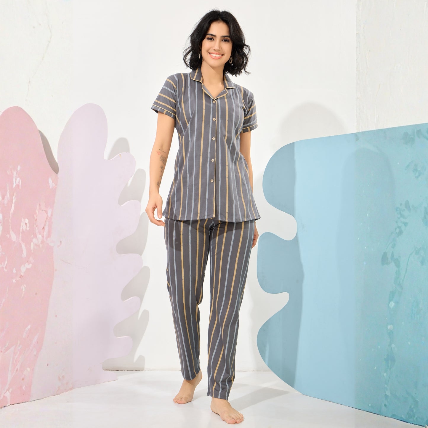 Printed Full Length Night Gown