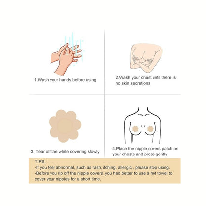 Ultra-Thin Disposable Nipple Pasties, (Pack of 5 Pairs)