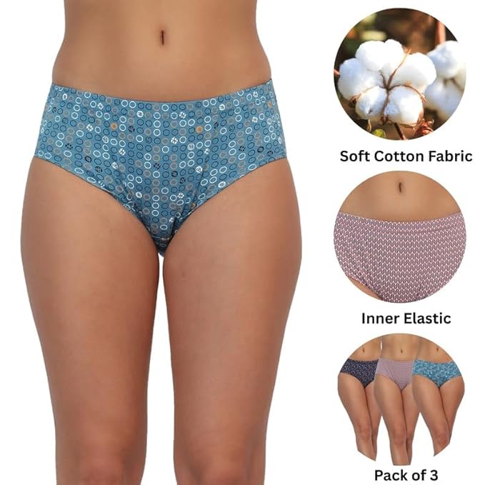 Cotton Hipster Panties Combo - Pack of 3
