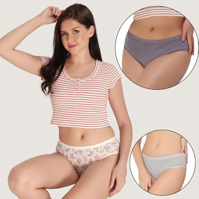 Cotton Brief Panties Combo - Pack of 3