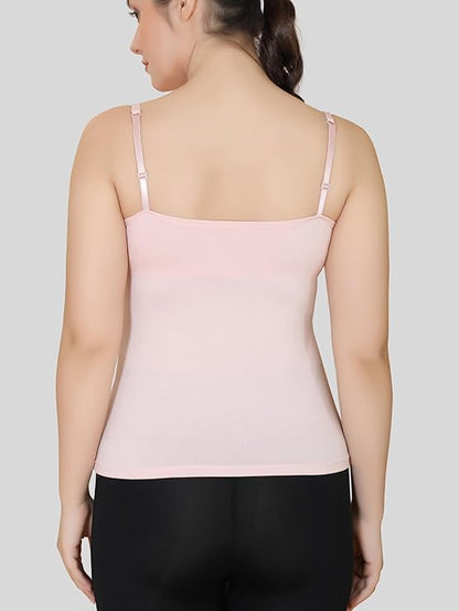 Women Rayon Spandex Padded Camisole with Built-in Bra Shelf