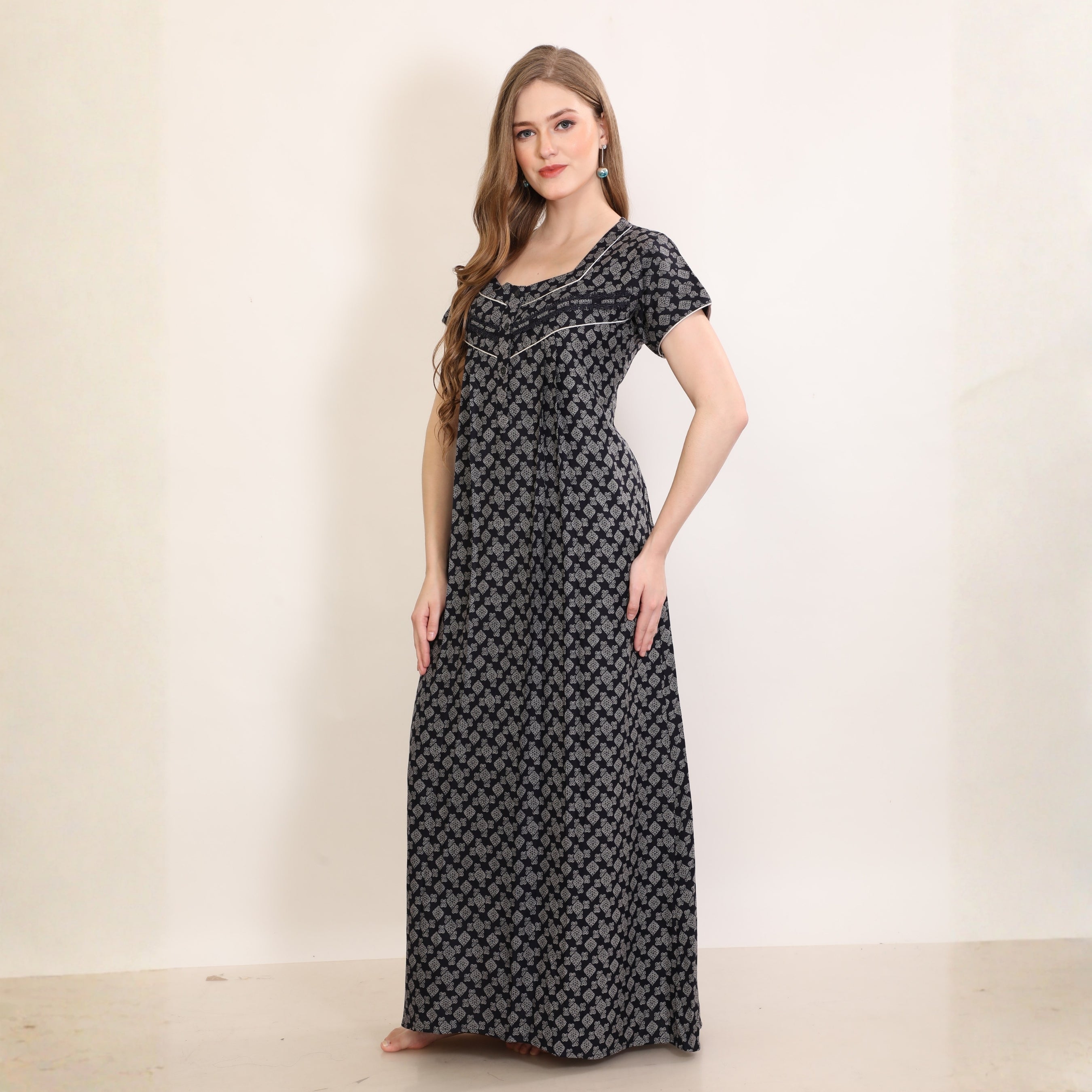 Printed Full-Length Night Gown