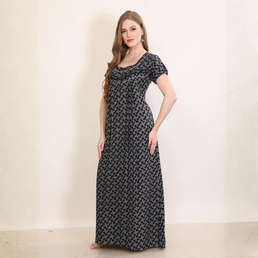 Printed Full-Length Night Gown