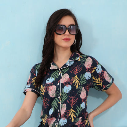 Printed Full Length Night Gown