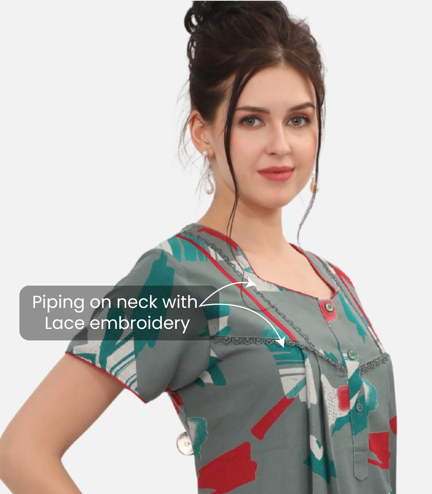 Printed Full-Length Night Gown