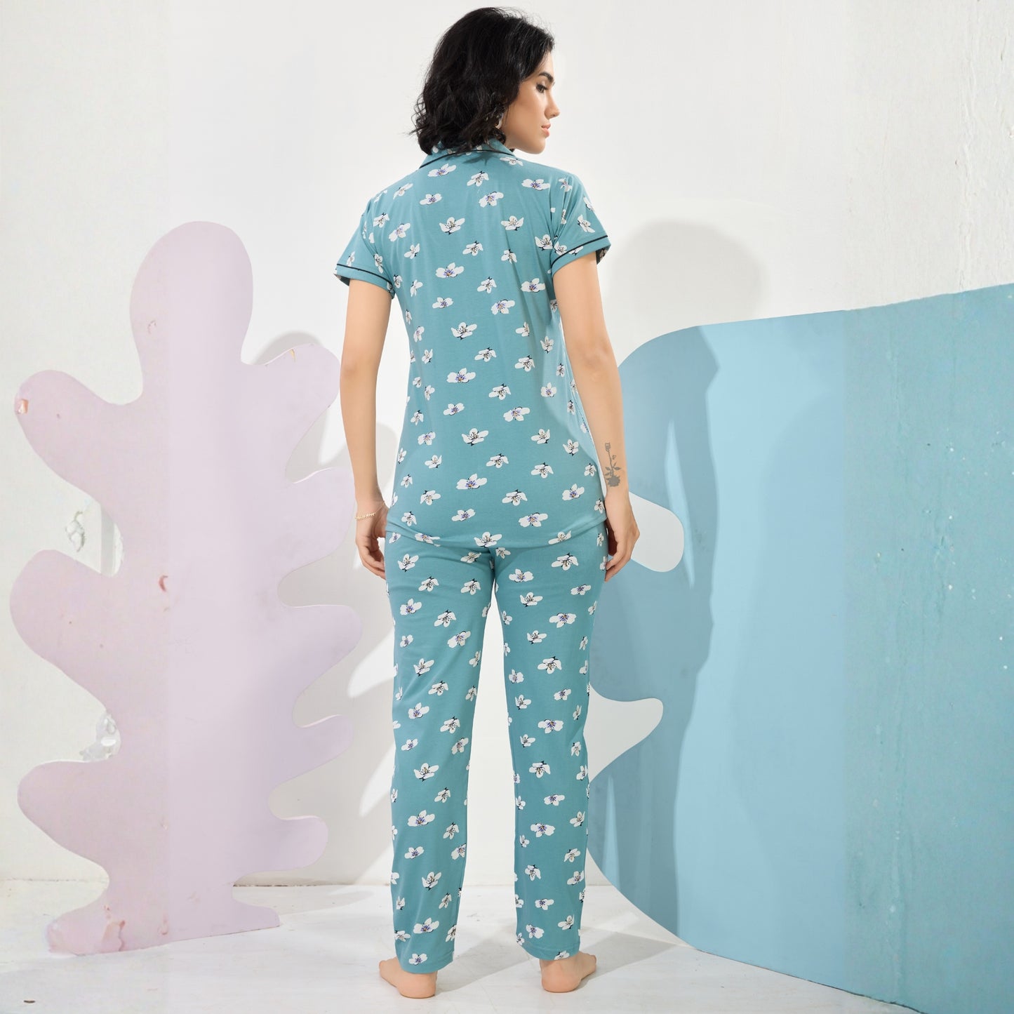 Printed Full Length Night Gown
