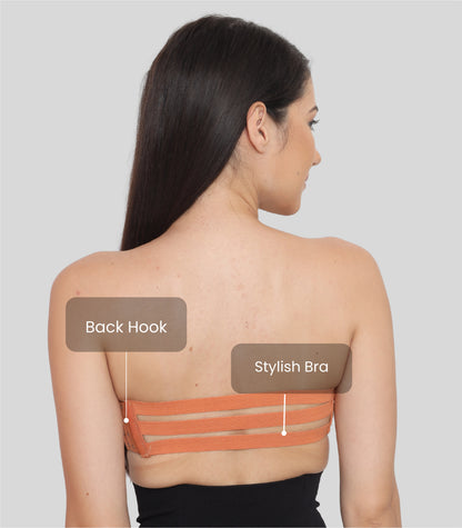 Nylon Spandex Tube Bra Padded Wire Free Strapless Seamless Stretchable Bra