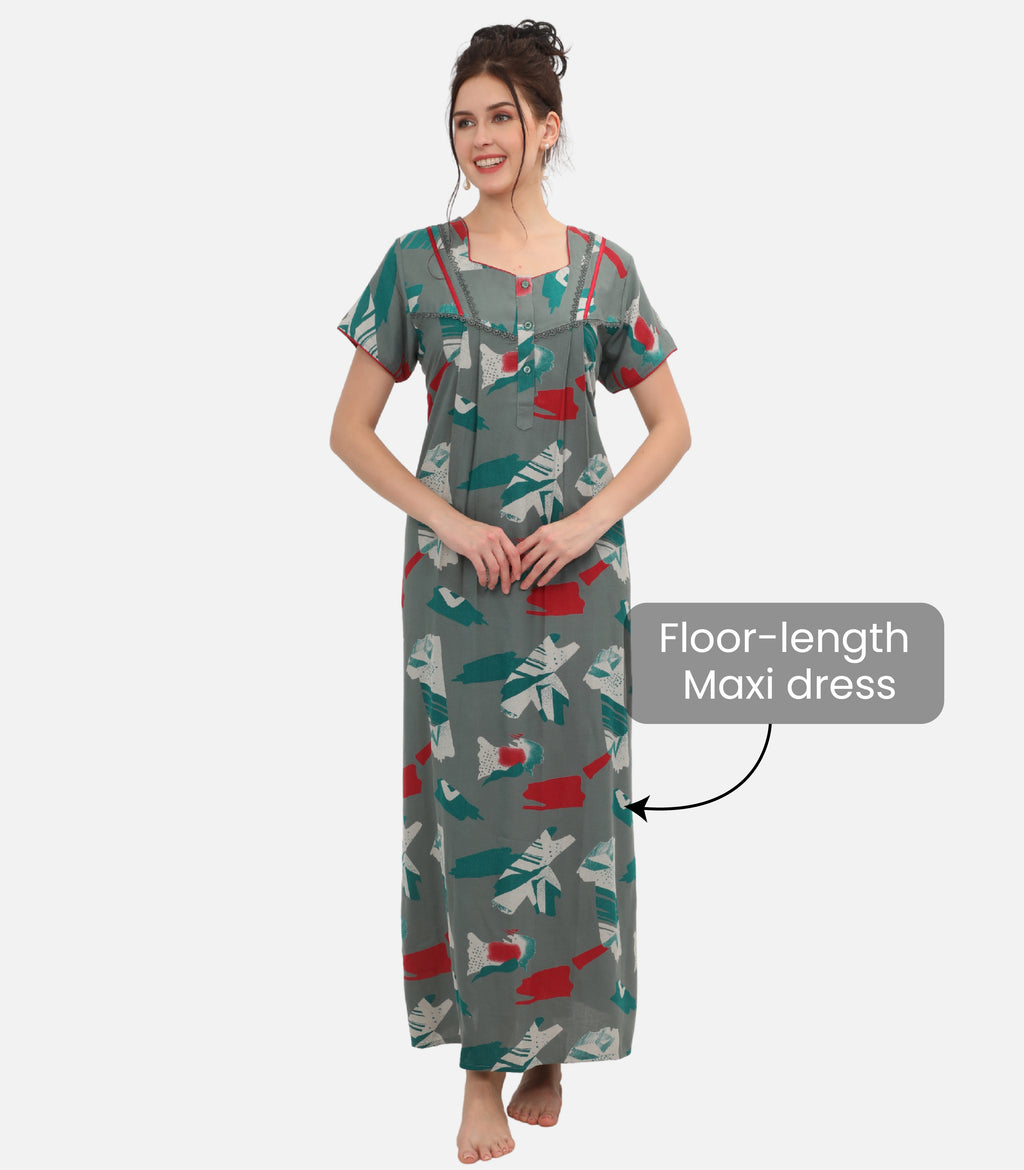 Printed Full-Length Night Gown