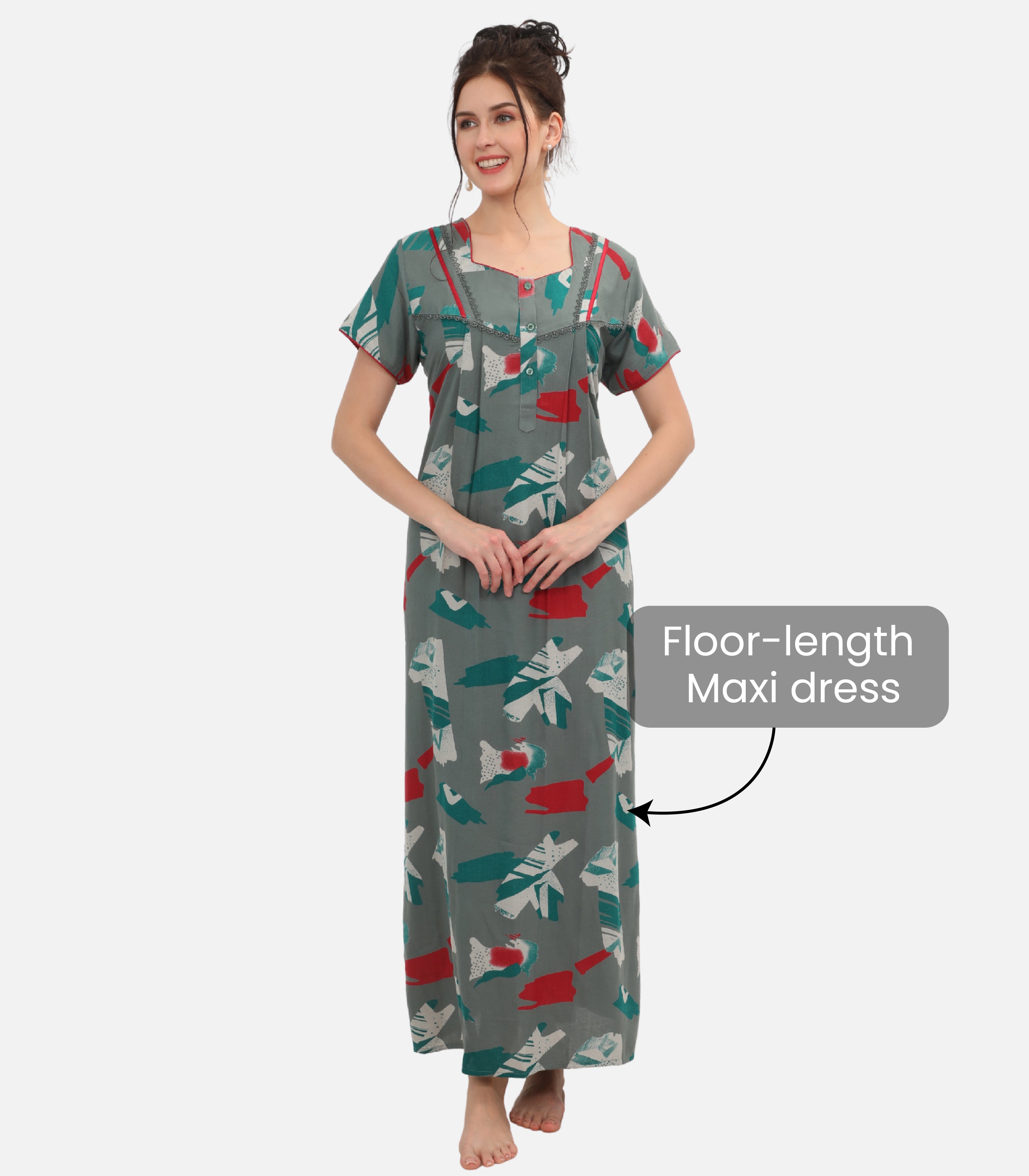 Printed Full-Length Night Gown