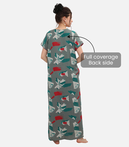 Printed Full-Length Night Gown