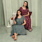 Printed Full Length Night Gown
