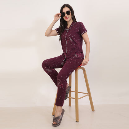 Printed Full Length Night Gown