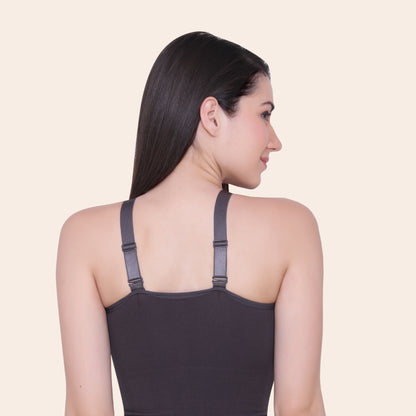 Cotton Spandex Padded Non Wired Full Coverage Crop Top Sports Bra