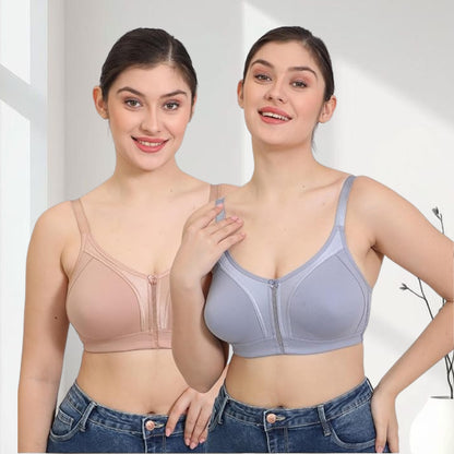 Minimizer Everyday Bra-Pack of 2 Bra(BEIGE-SKY BLUE)