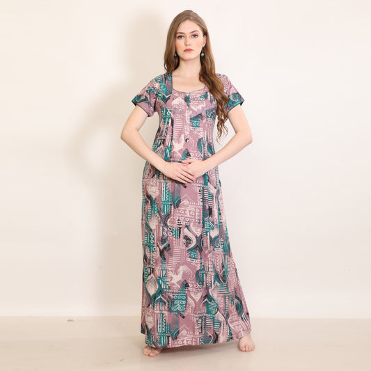 Printed Full-Length Night Gown