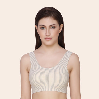 Nylon Elastane Ice Silk Non Wired Seamless Removable Pads Everyday Bra