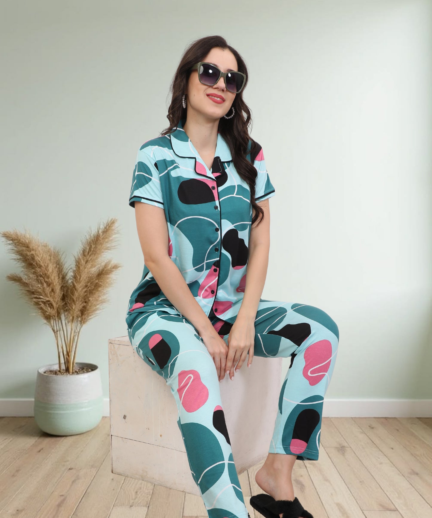 Printed Full Length Night Gown