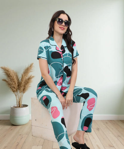 Printed Full Length Night Gown