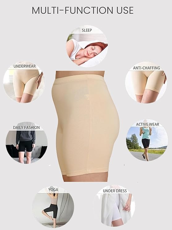 Women & Girls Bamboo, Spandex High Coverage Shorts, Pack of 2