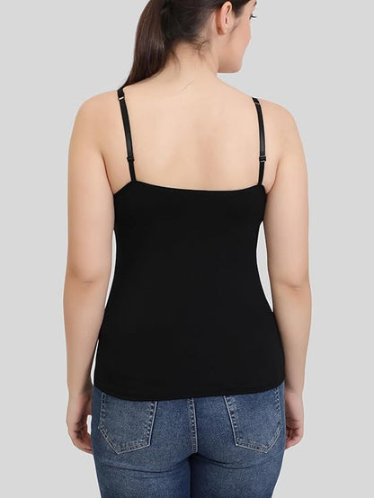 Women Rayon Spandex Padded Camisole with Built-in Bra Shelf