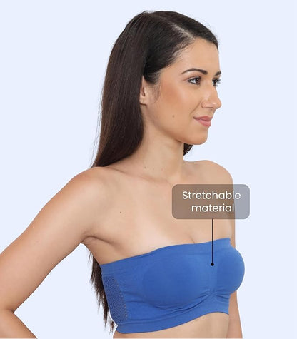 Seamless, Strapless, Full Coverage, Non-Wired Tube Bra for Backless Dress