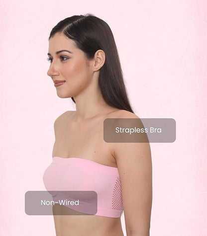 Seamless, Strapless, Full Coverage, Non-Wired Tube Bra for Backless Dress