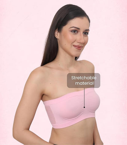 Seamless, Strapless, Full Coverage, Non-Wired Tube Bra for Backless Dress