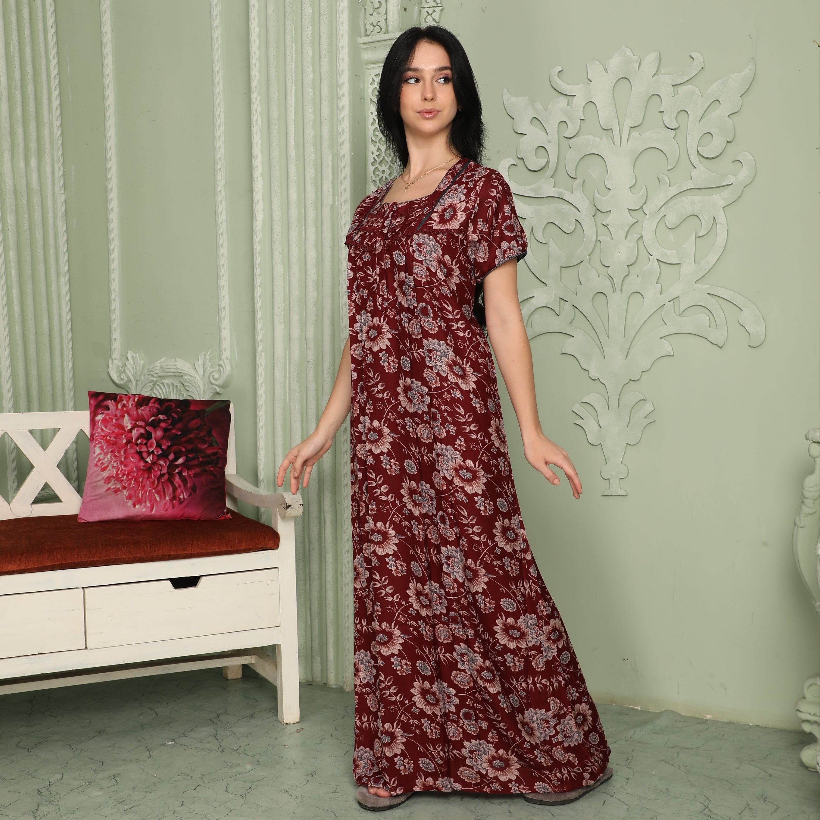 Printed Full-Length Night Gown