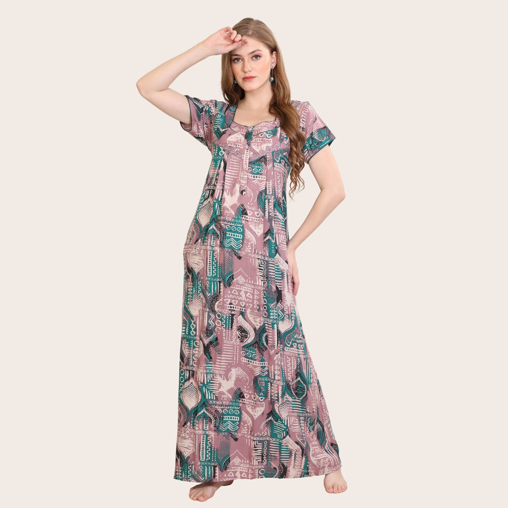 Printed Full-Length Night Gown
