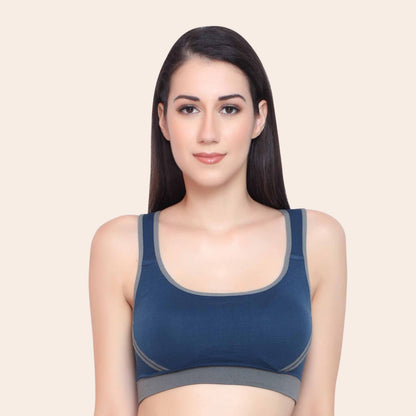 Women Nylon Spandex Padded Seamless Medium Impact Sports Bra