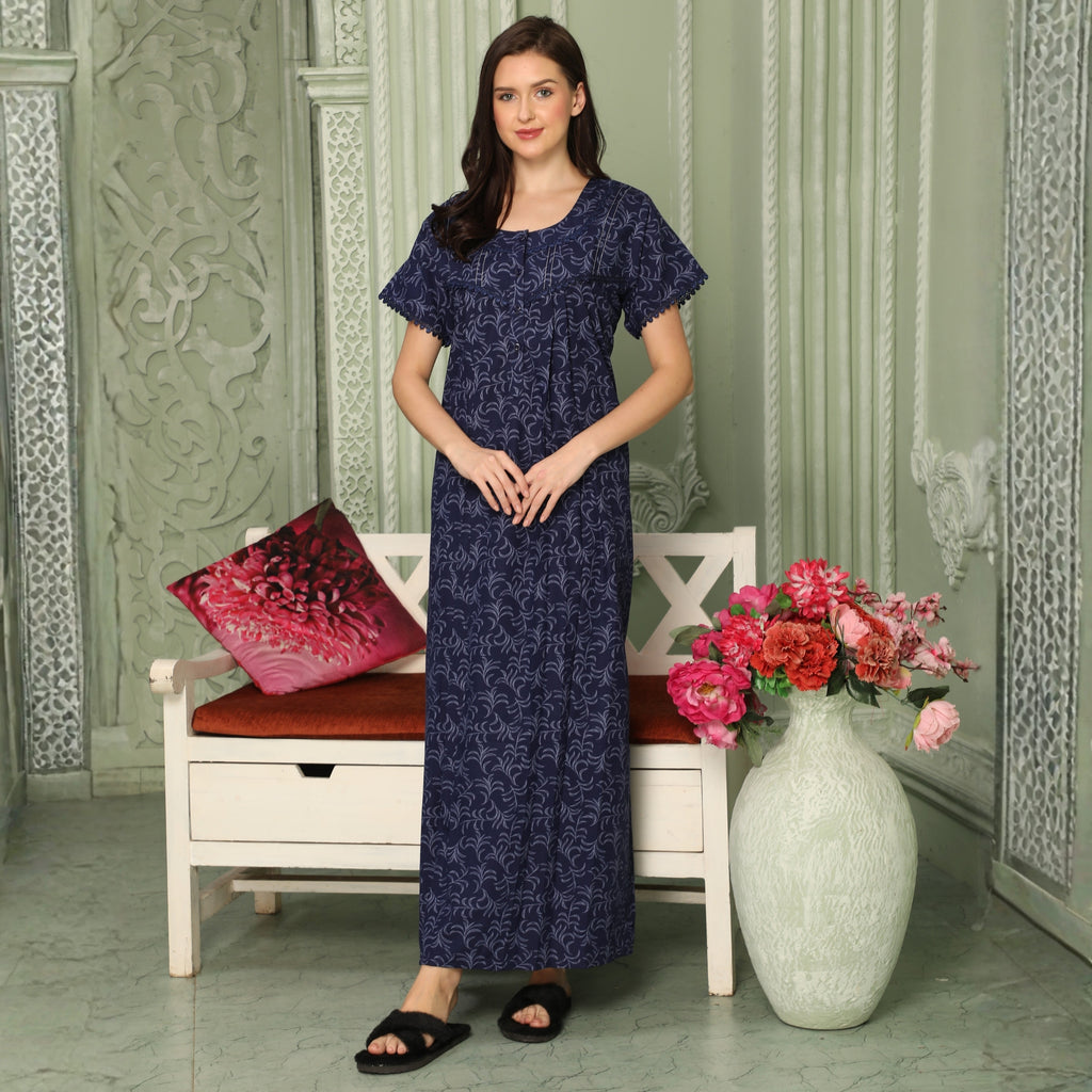 Printed Full Length Night Gown
