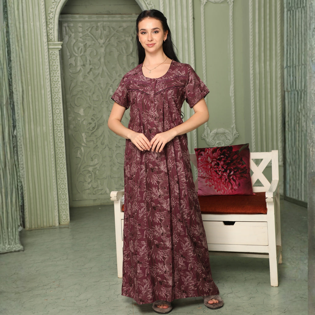 Printed Full-Length Night Gown