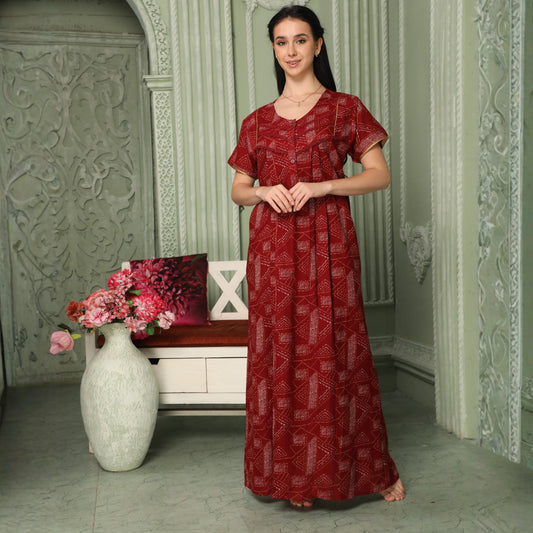 Printed Full-Length Night Gown