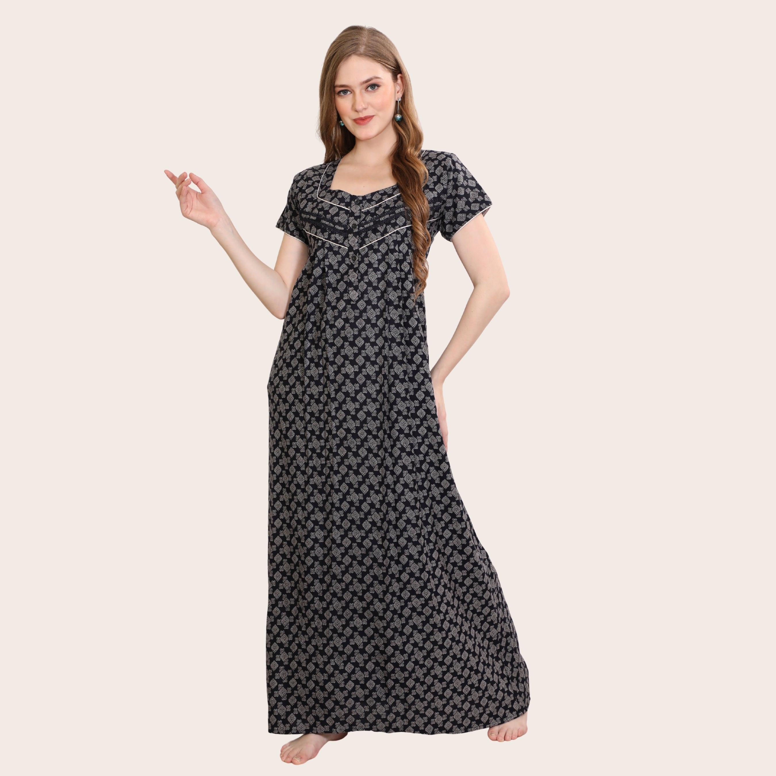 Printed Full-Length Night Gown
