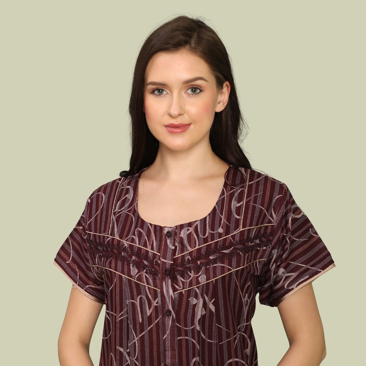Printed Full-Length Night Gown