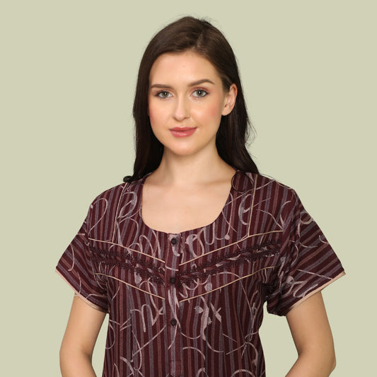 Printed Full-Length Night Gown